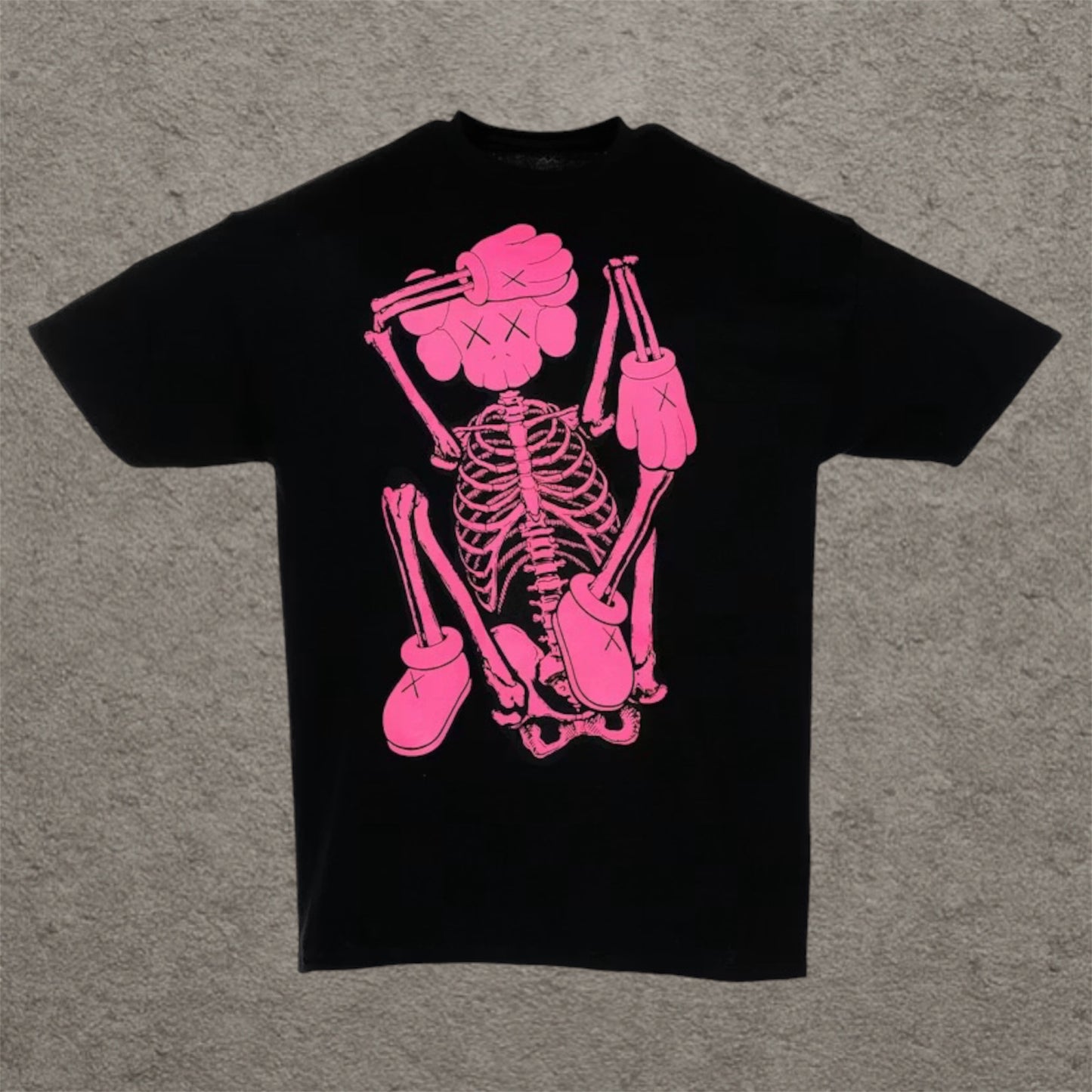 KAWS SKELETON NEW FICTION T-shirt, Pink