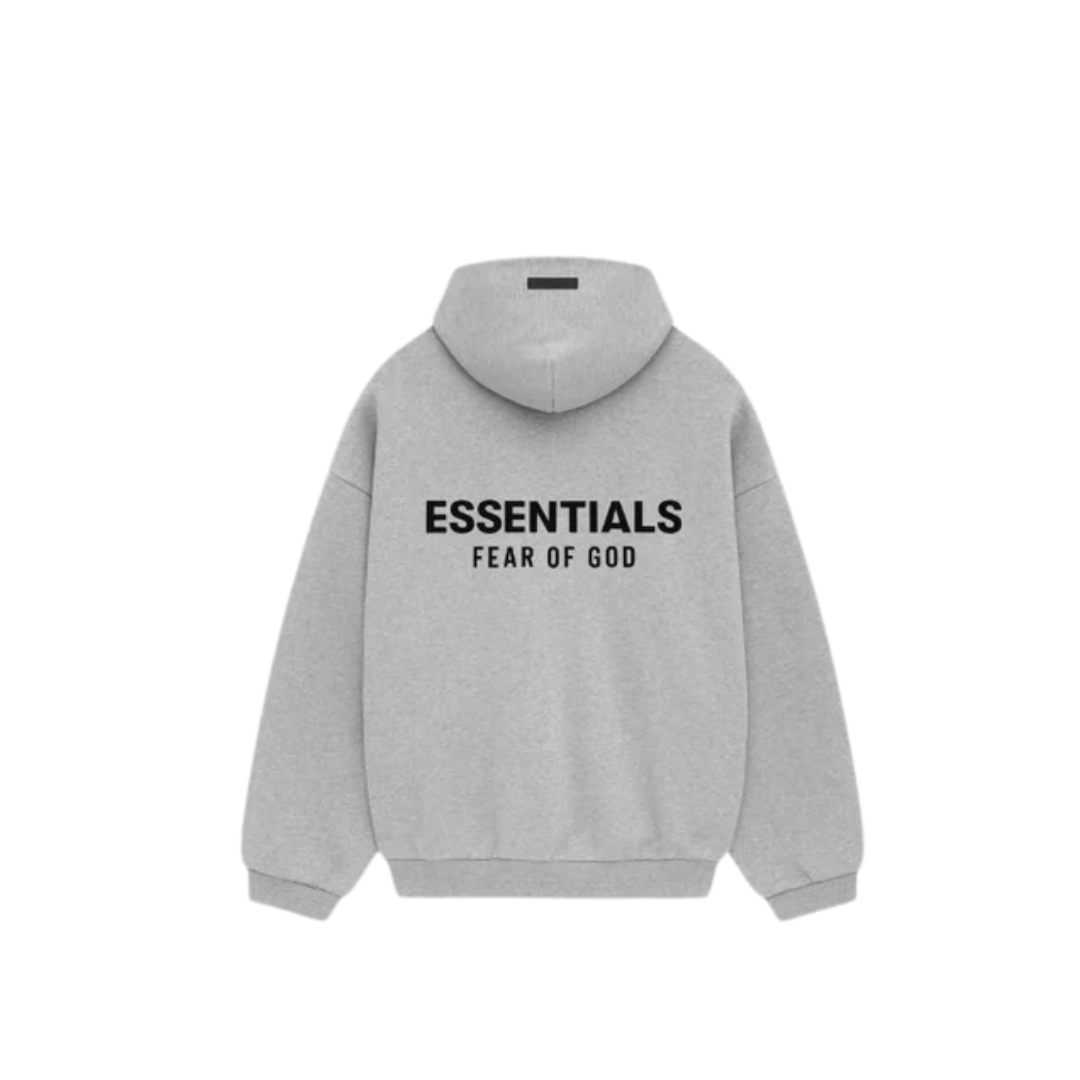 Fear Of God Essentials Pullover Hoodie Light Heather Gray Fleece (FW24)