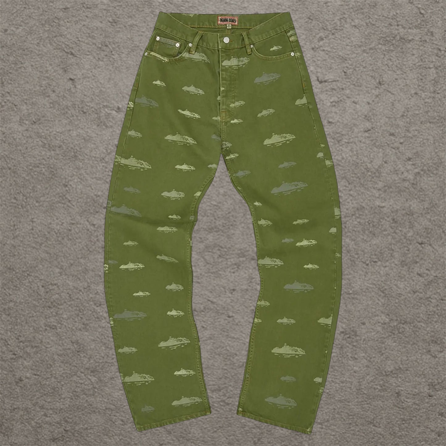 Corteiz Alcatraz Denim Jeans Khaki
