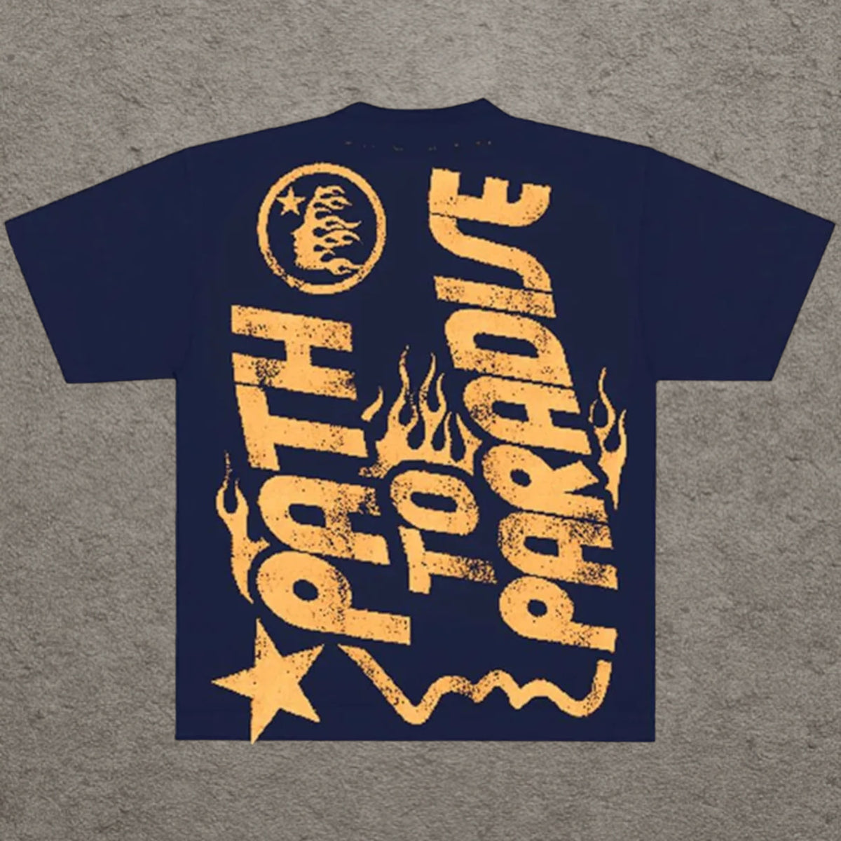 Hellstar Path To Paradise T-Shirt Navy Yellow FW23