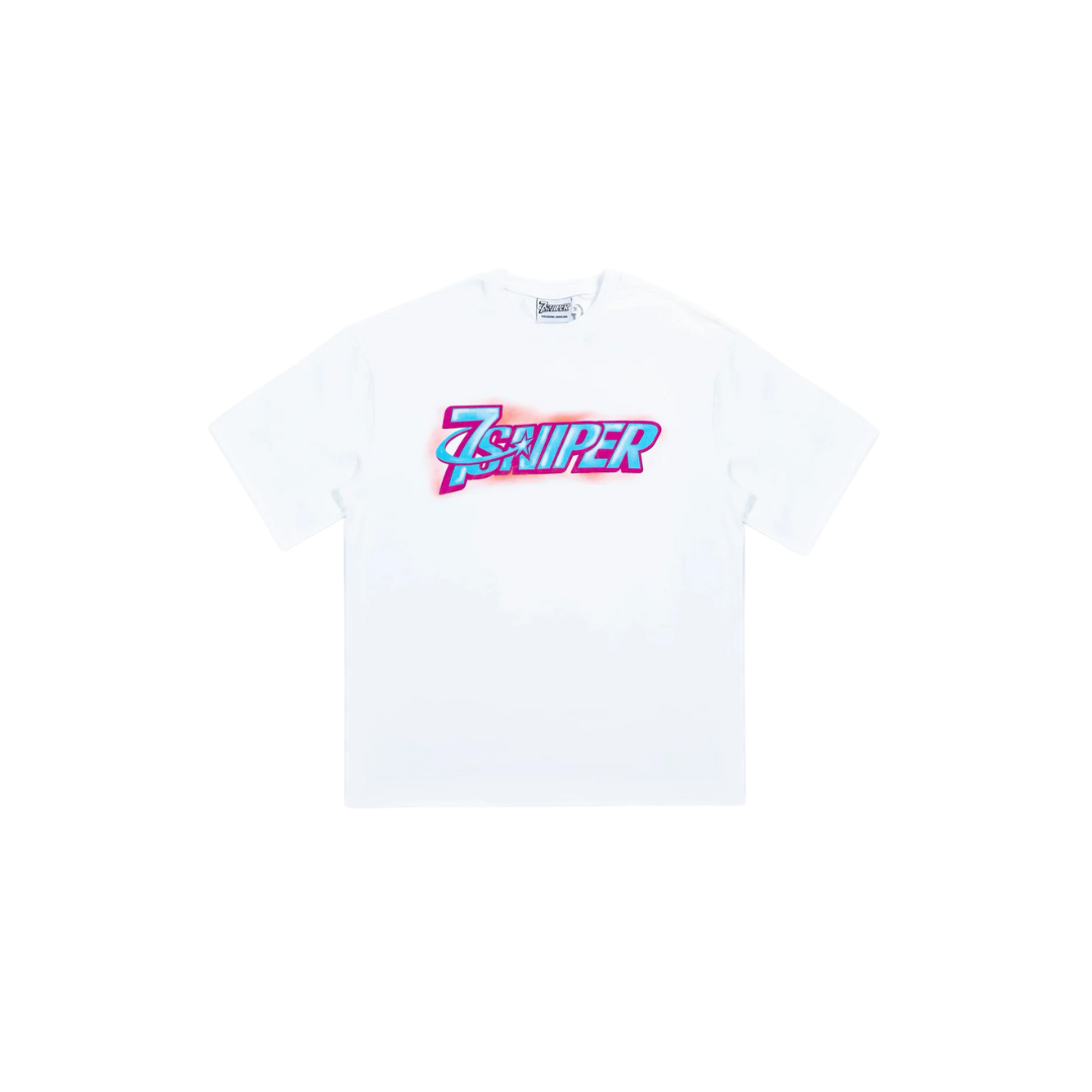 Triple Seven 7 Sniper Airbrush Logo Tee White