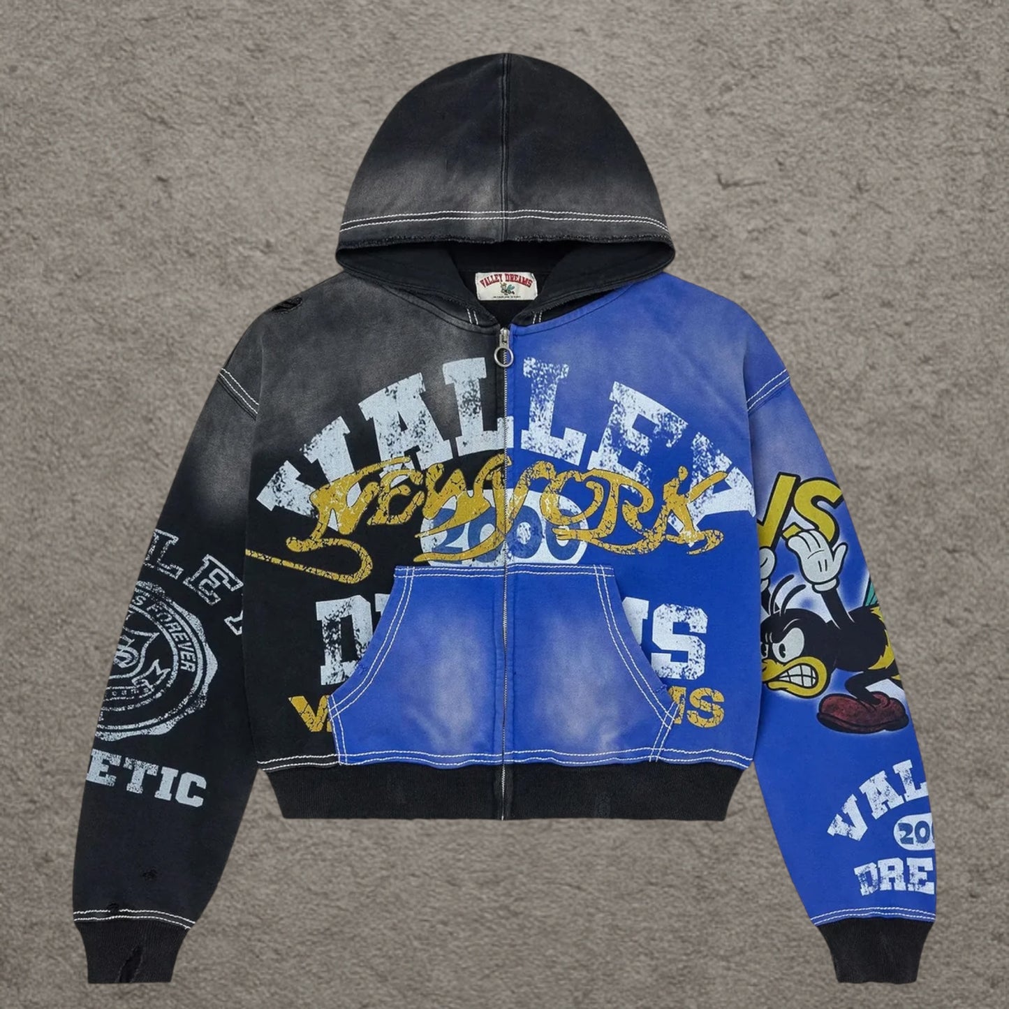 Vale Forever Bipolar Zip Up Hoodie, Blue