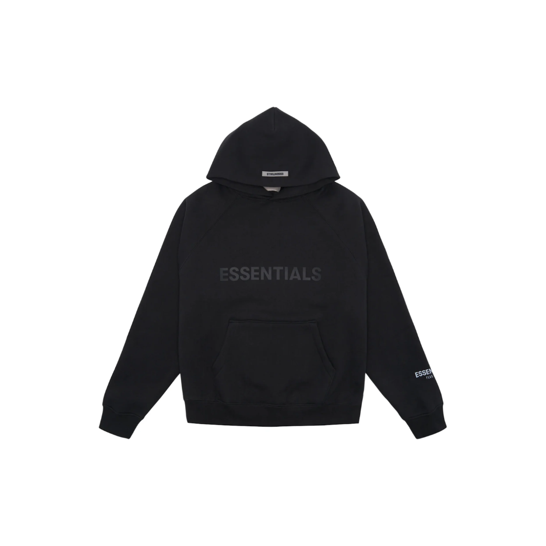 Fear Of God Essentials Pullover Hoodie Applique Logo Black (FW20)