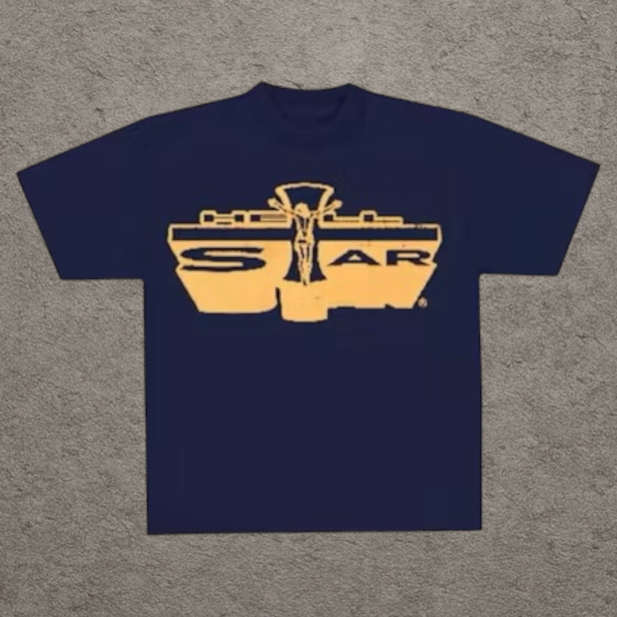 Hellstar Path To Paradise T-Shirt Navy Yellow FW23
