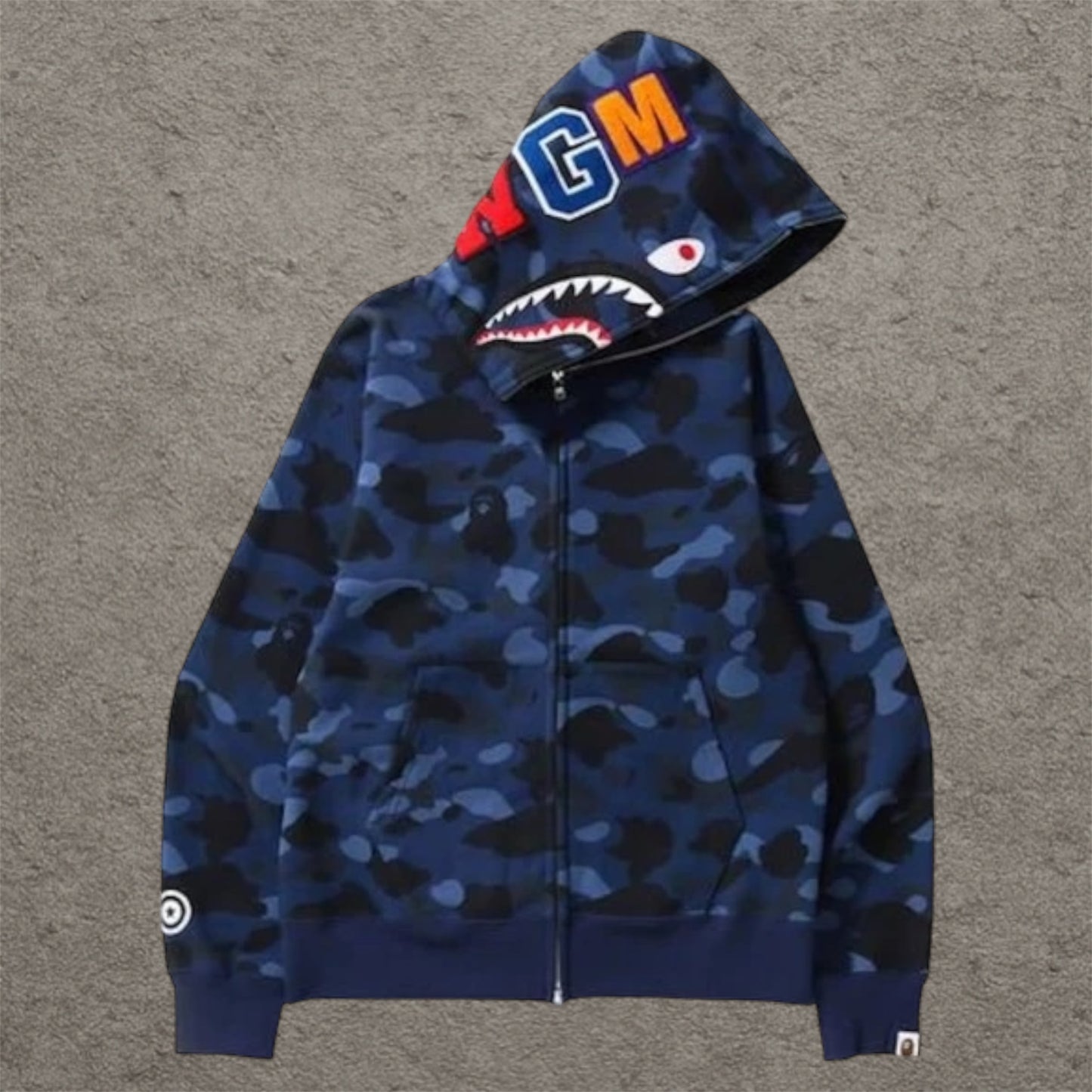 BAPE Color Camo Shark Full Zip Hoodie Blue