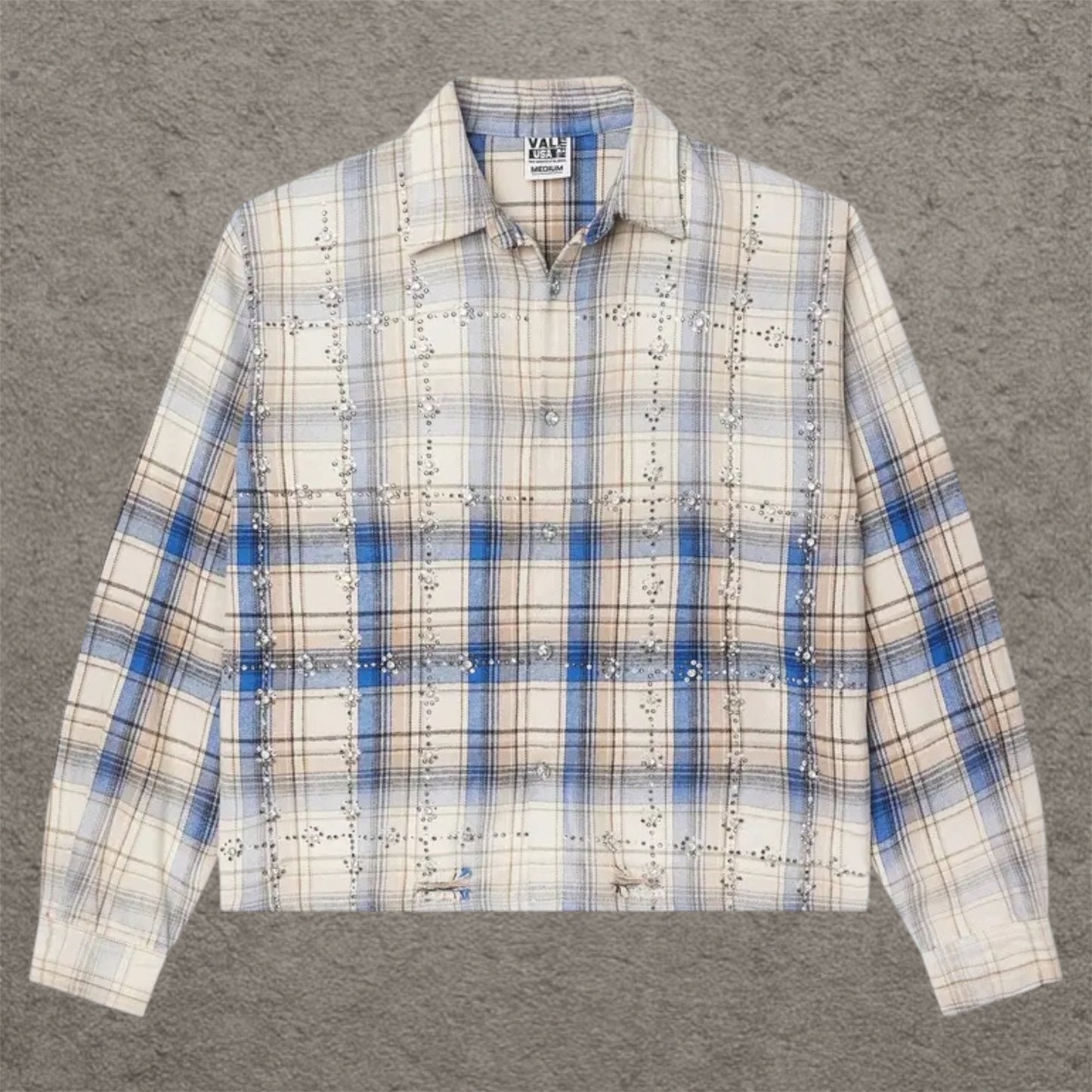 Vale Flannel Shirt Skyfall White/Blue