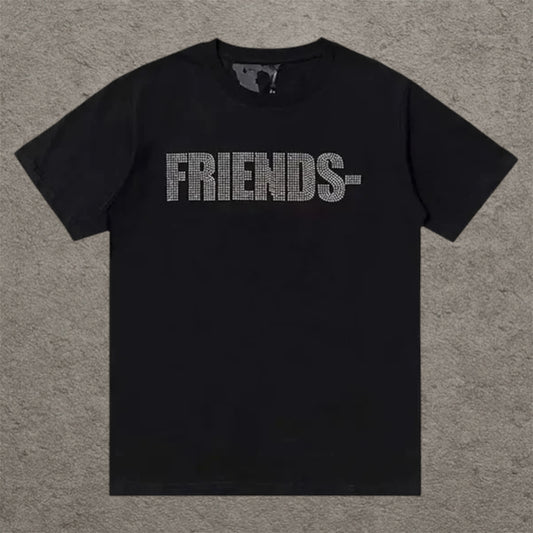Vlone Friends Rhinestone T-Shirt Black