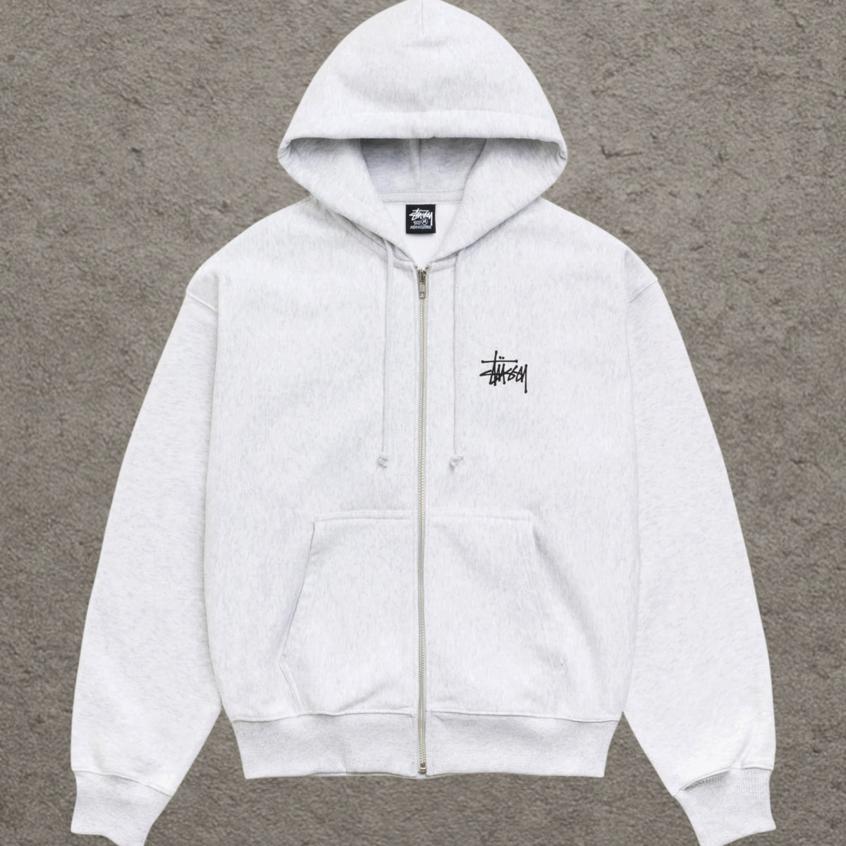 Stussy Basic Zip Hoodie Ash Heather
