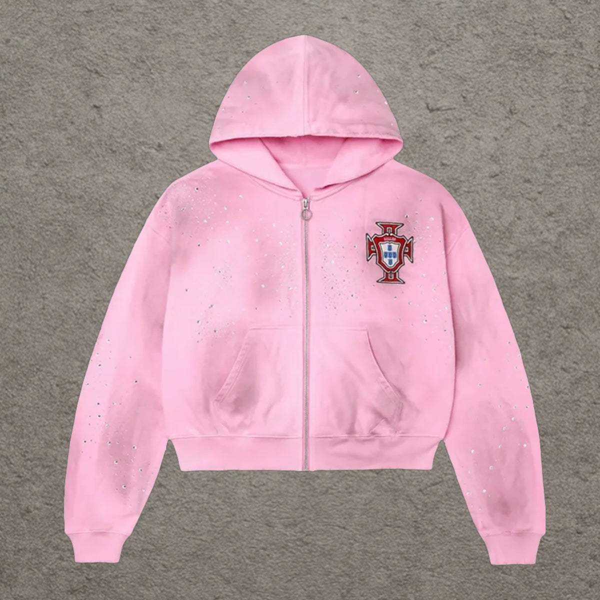 Vale Forever Pluto Clustered Zip Up Hoodie Pink