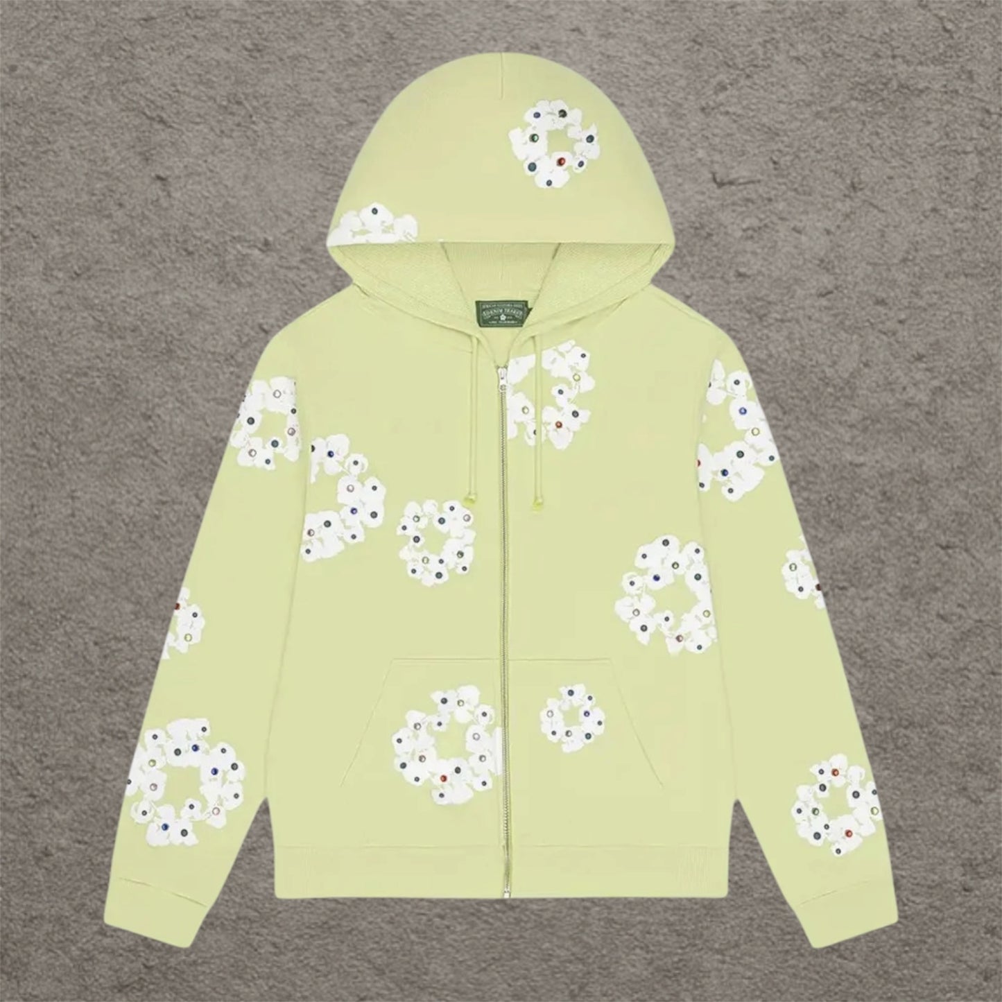 Denim Tears Denim Rhinestone neon Green Hoodie