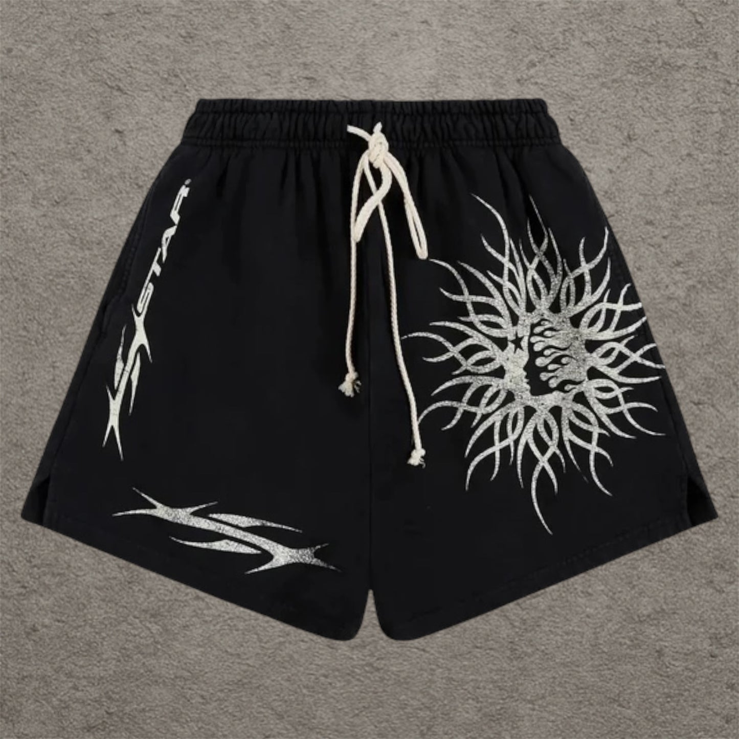 Hellstar Flame Yang Shorts Black