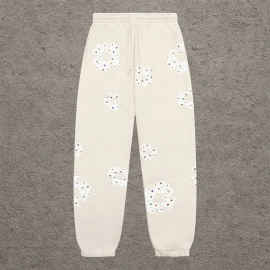 Denim Tears FW25 Rhinestone Sweatpants Oatmeal