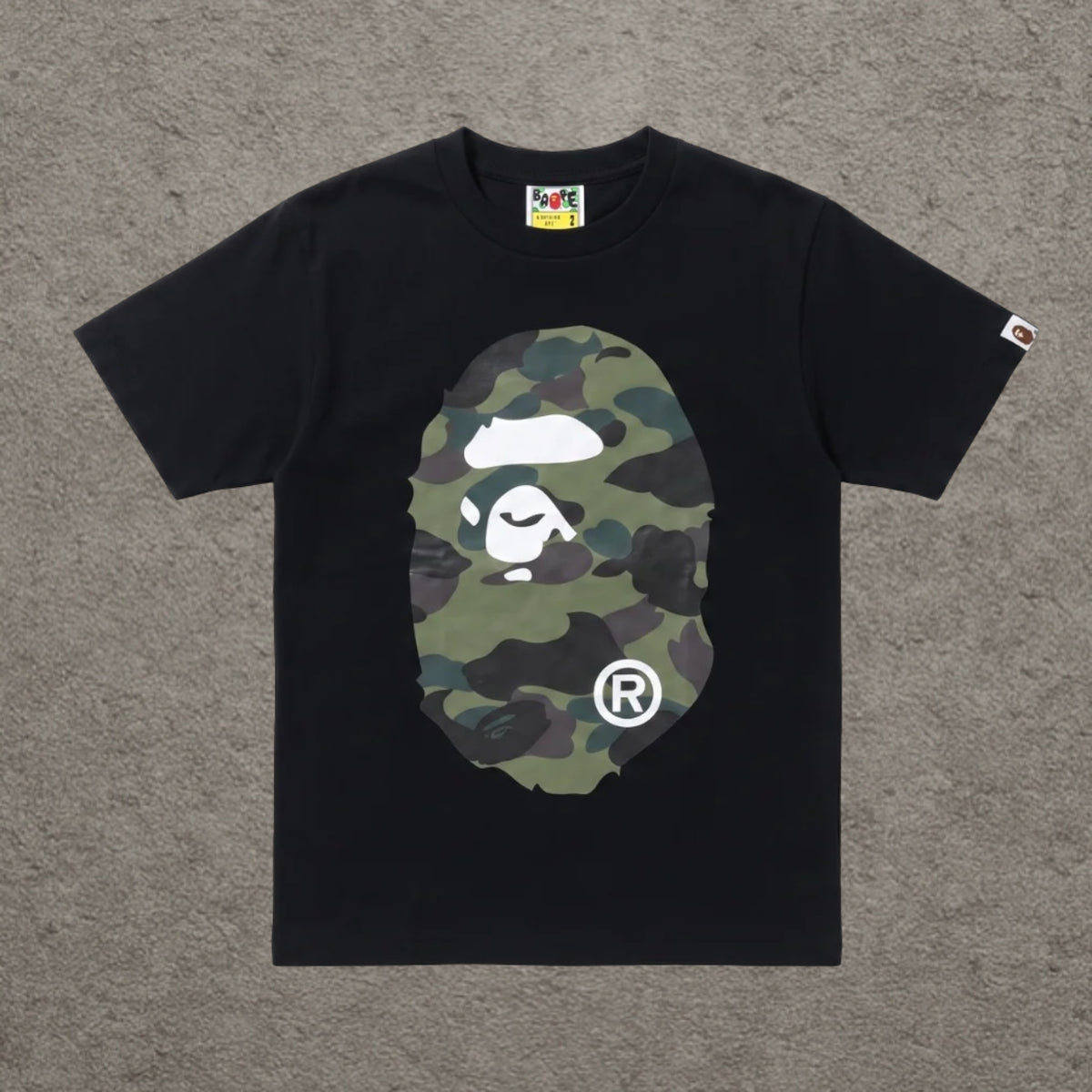 BAPE ABC Camo Big Ape Head Tee, Black/Green