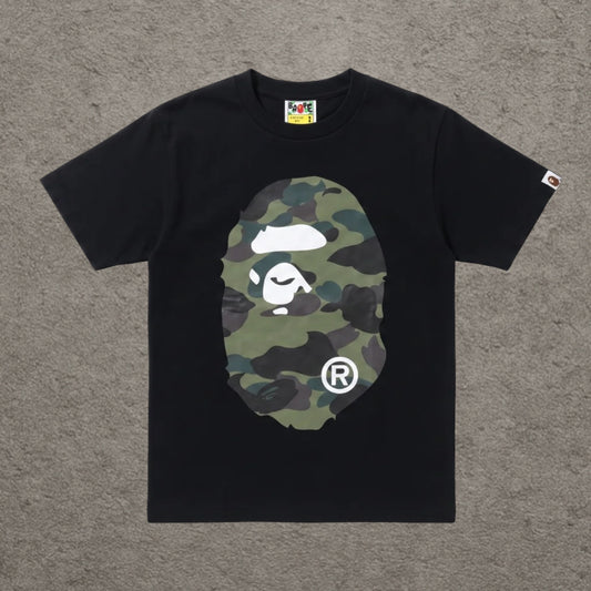 BAPE ABC Camo Big Ape Head Tee, Black/Green