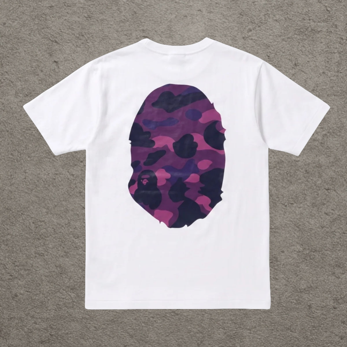BAPE Color Camo Big Ape Head Tee, White/Purple
