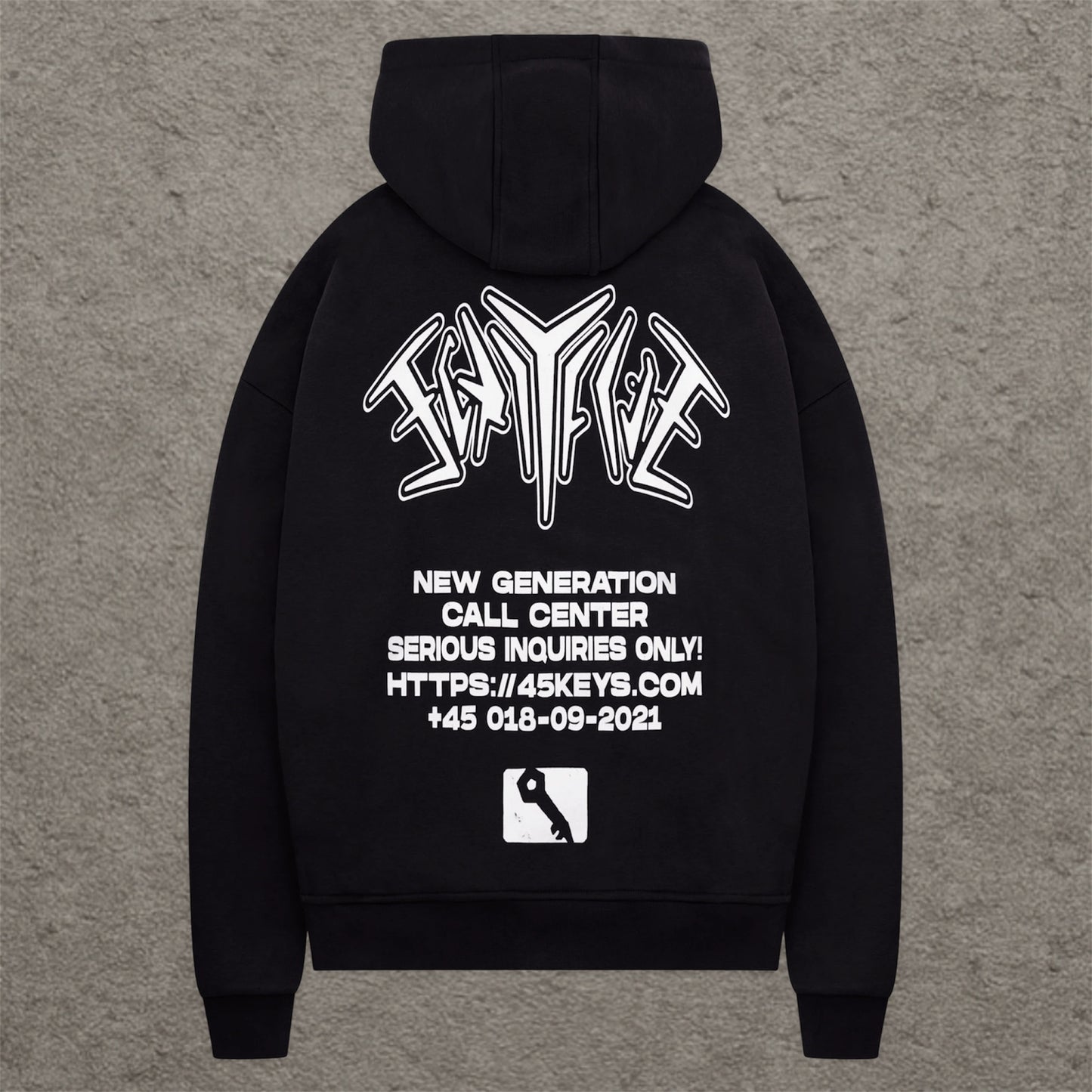 45Keys Zipper Backprint Black