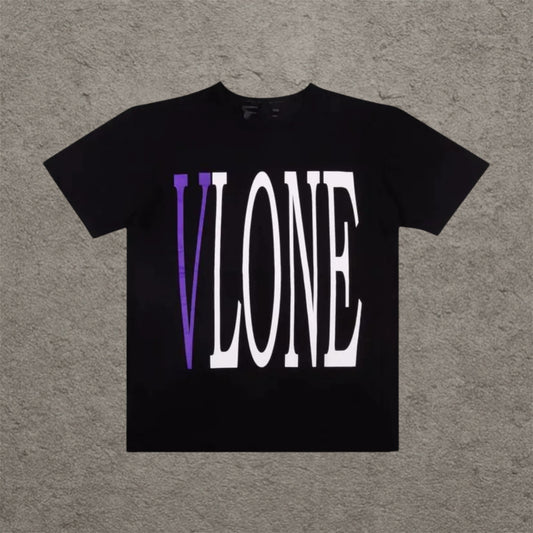 Vlone Purple Logo T-Shirt Black