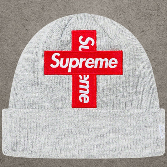 Supreme New Era Crossed Bogo Beanie FW20 Gray