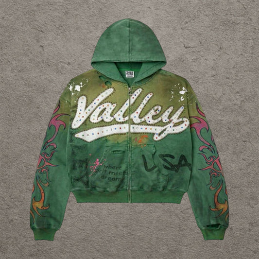 Vale Forever Inferno Zip Up Hoodie Green