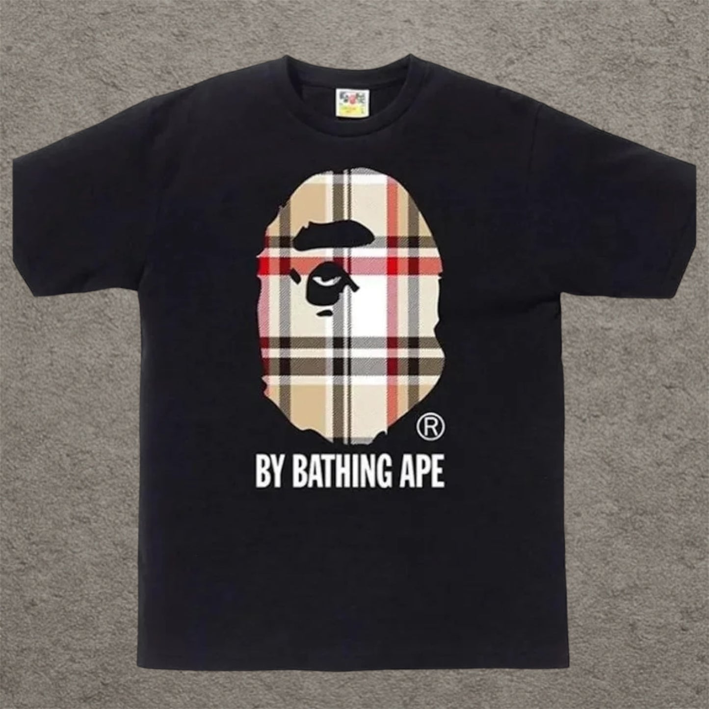 BAPE A Bathing Ape Check By Bathing Tee Black/Beige