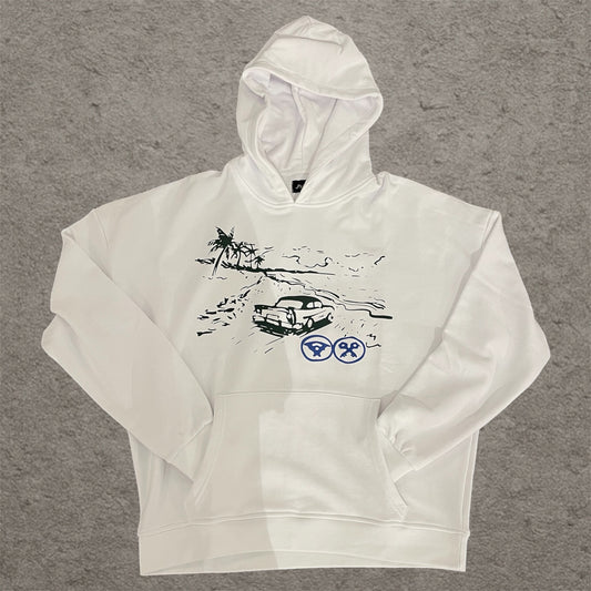 45Keys Print Hoodie White