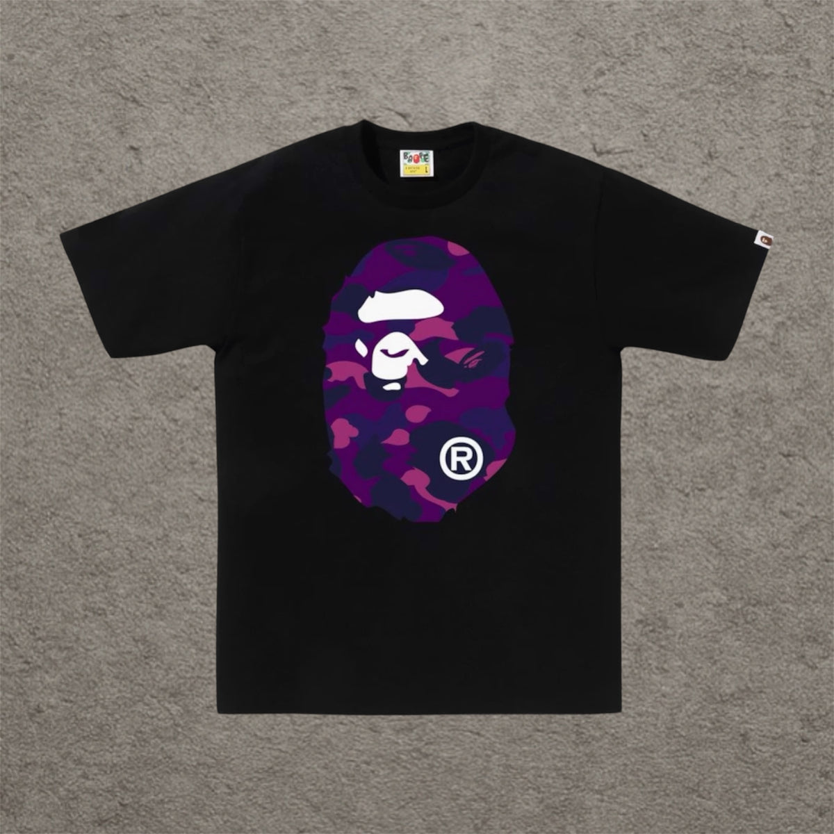 BAPE Color Camo Big Ape Head Tee Black/Purple
