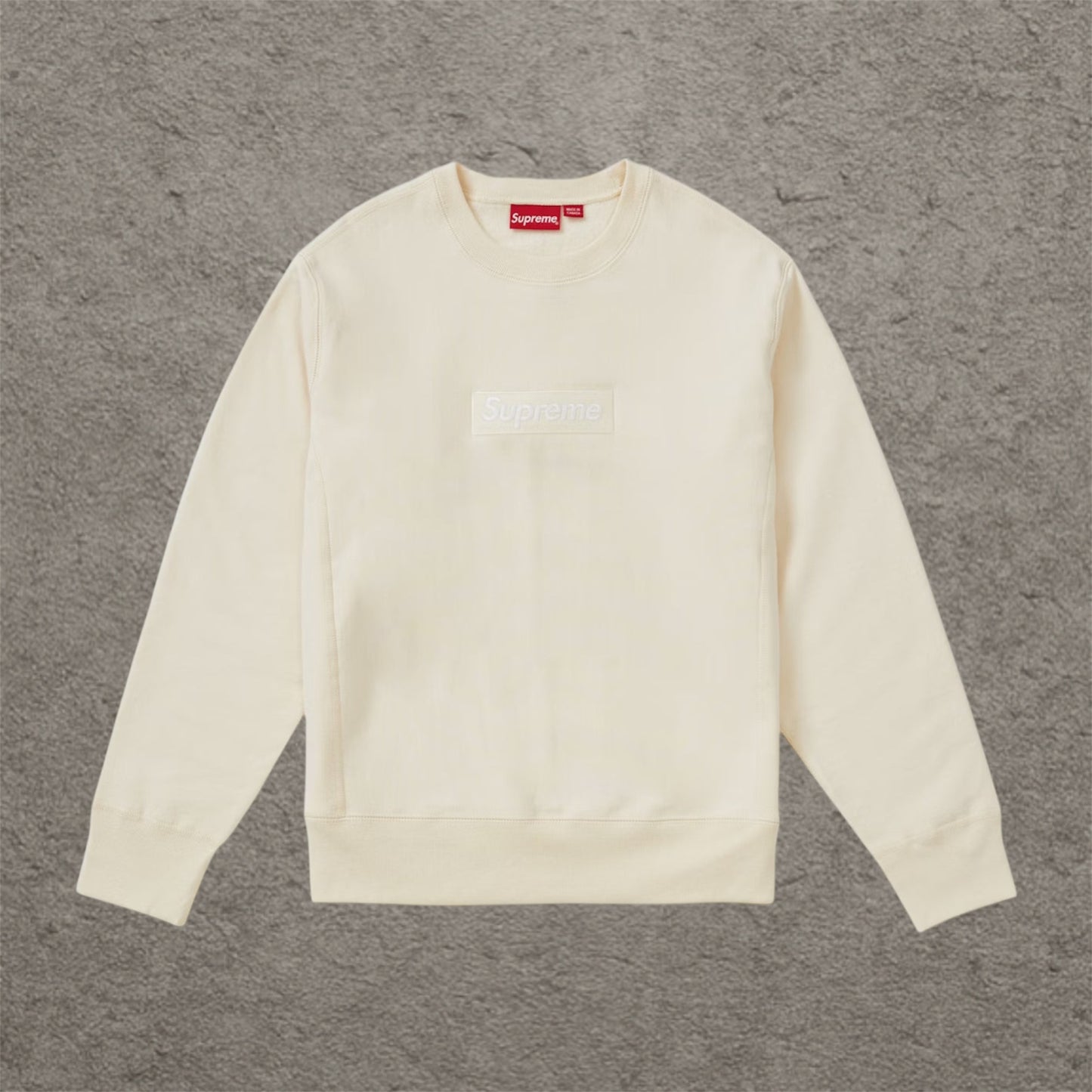 Supreme Box Logo Crewneck  (FW18) Natural