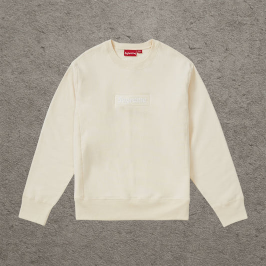 Supreme Box Logo Crewneck  (FW18) Natural